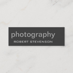 Trendy Grey Skinny Photographer Business Card
