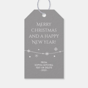 Trendy - Grey - Snowflake Gift Tags