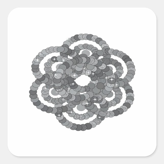 Trendy Grey STARS BOWLING Vinyl Style Square Sticker (Front)