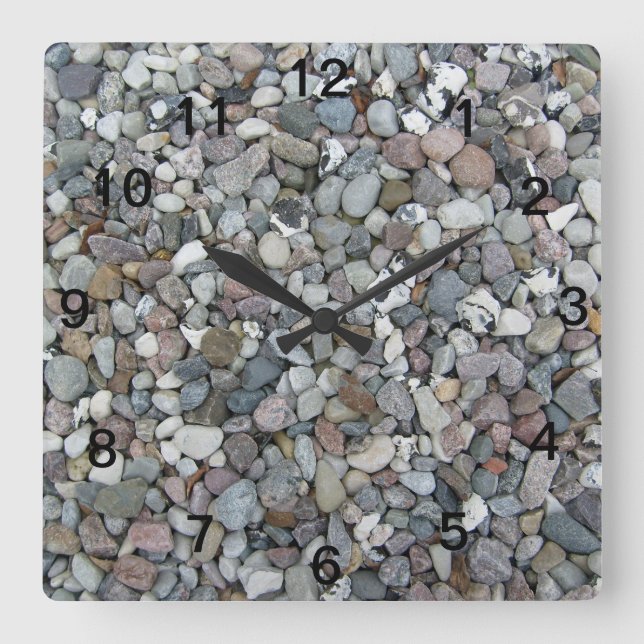 Trendy Grey Stones Nature  Square Wall Clock (Front)