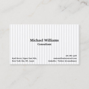 Trendy Grey Stripes Geometric Pattern Modern Chic Business Card