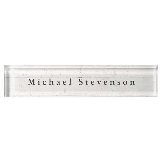 Trendy Grey Wall Design Unique Personal Nameplate (Front)