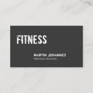 Trendy Grey White Personal Trainer Business Card