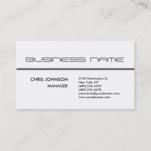 Trendy Grey White Plain Standard Business Card