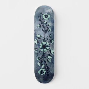 Trendy Grunge Street Art Inspired Floral Deck Skateboard