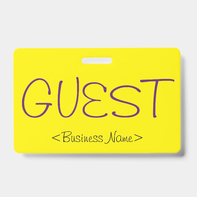 Trendy "GUEST" Badge ID Badge (Front)