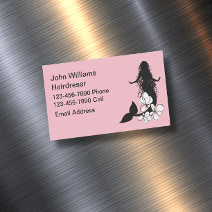 Trendy Hair Beauty Theme Magnetic Business Card