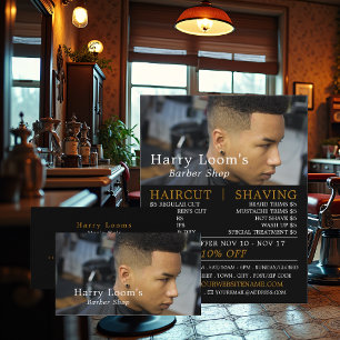 Trendy Hair Cut, Men's Barbers Business Card