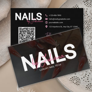Trendy Hair, Lash, Nail Tech QR Code Business Card