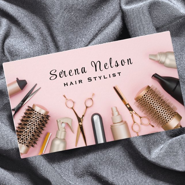 Trendy Hair stylist Salon Tools Beauty Business Card (Creator Uploaded)