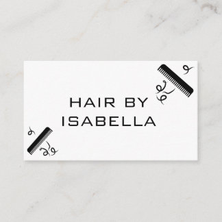 Trendy Hairstylist Barber Hairbrush and Comb Business Card