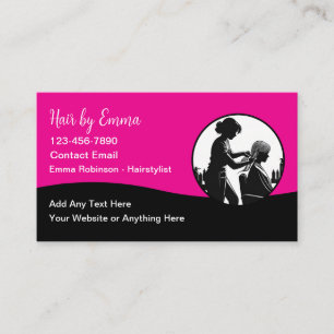 Trendy Hairstylist Business Cards In Pink