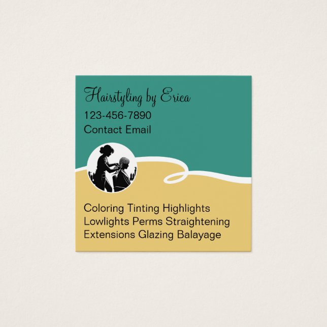 Trendy Hairstylist Unique Business Profile Cards (Front)