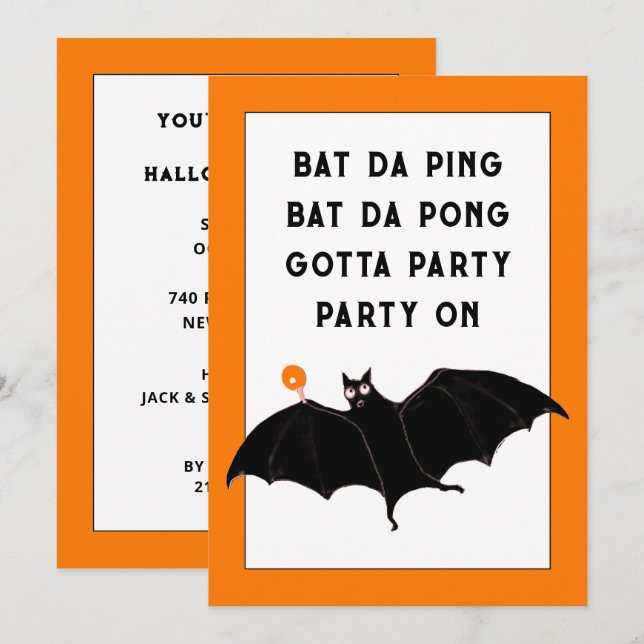 Trendy Halloween Party Invitations (Front/Back)