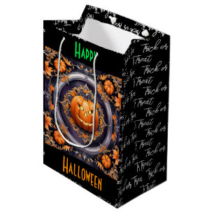 Trendy Halloween Pumpkin Autumn Collection Medium Gift Bag