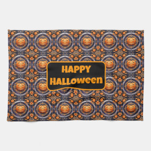 Trendy Halloween Pumpkin Autumn Collection Tea Towel