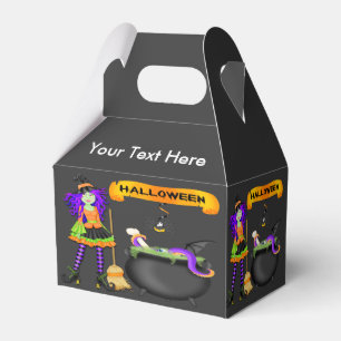 Trendy Halloween Witch Cauldron Gable Favour Box