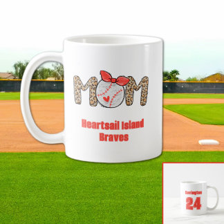 Trendy Hand drawn Baseball Mum Personalised Coffee Mug