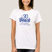 Trendy Hand Drawn Doodle 30 Is A Beach Birthday