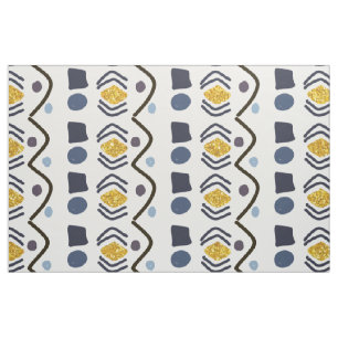 Trendy Hand Drawn Tribal Geometric Pattern Fabric