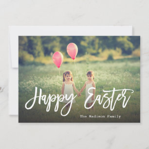 Trendy Hand Lettered Script   Easter Photo Holiday Card