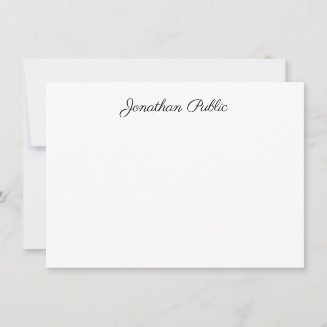Trendy Hand Script Name Template Elegant Modern (Front)