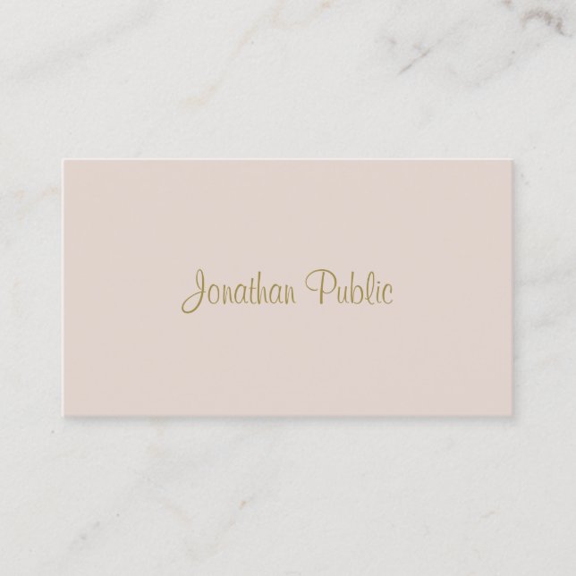 Trendy Hand Script Text Simple Modern Elegant Business Card (Front)