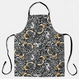 Trendy hand sketch butterflies flying blending wit apron