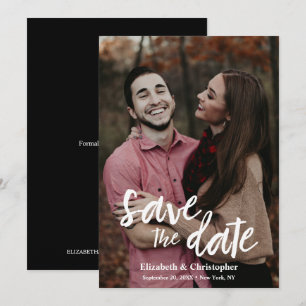 Trendy Handlettering script engagement photo Save The Date