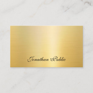 Trendy Handwritten Name Elegant Gold Template Business Card