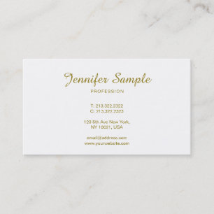 Trendy Handwritten Script Gold Calligraphy Luxury Business Card