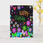 Trendy Happy Birthday Fun Floral Colourful Flowers Card<br><div class="desc">A fun Birthday card to send to your girlfriends,  nieces,  grandmothers,  granddaughters,  sisters or coworkers…anyone really!  The bright colours and fun flower artwork will be a nice surprise for whoever receives it. To see more of my daily inspirational artwork check out Inspirivity on Facebook or Instagram.</div>
