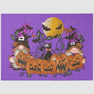 Trendy Happy Halloween Purple Gnome Tissue Paper