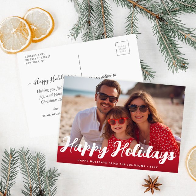 trendy happy holidays merry christmas photo card (Creator Uploaded)