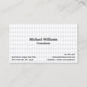 Trendy Harlequin Pattern White Geometric Modern Business Card