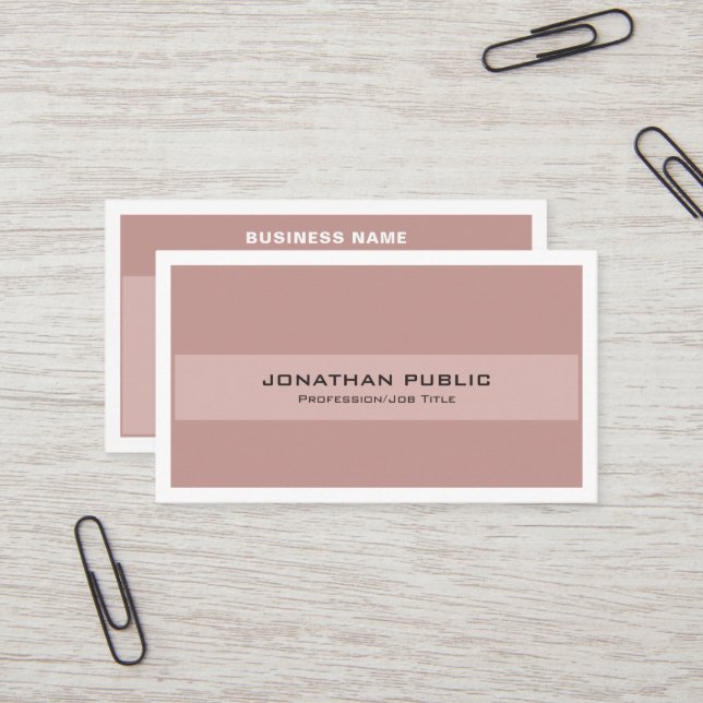 Trendy Harmonic Colours Professional Stylish Plain Business Card (Front/Back In Situ)