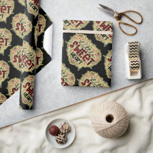 Trendy Heart Glitter Valentines Day Wrapping Paper