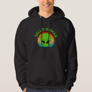 trendy hello human hoodie