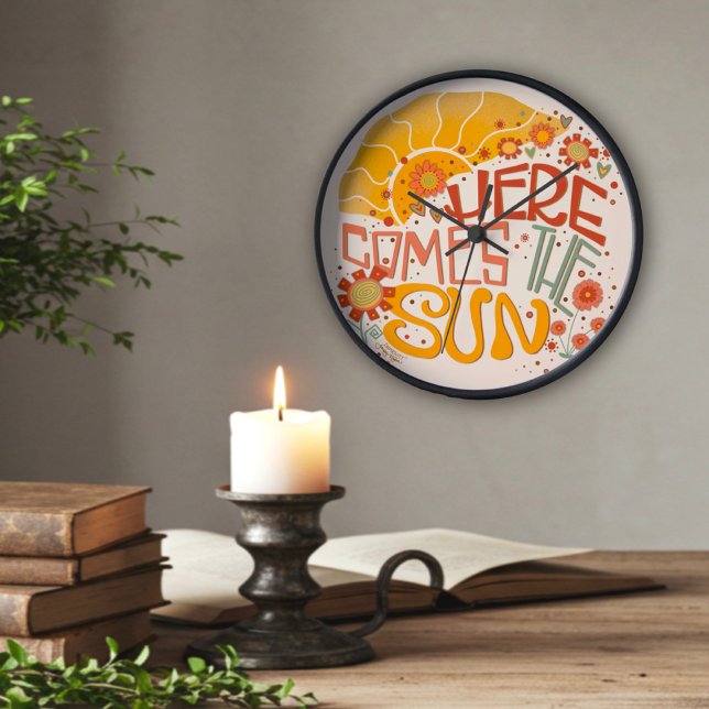 Trendy Here Comes the Sun Quote Inspirivity Clock (Creator Uploaded)