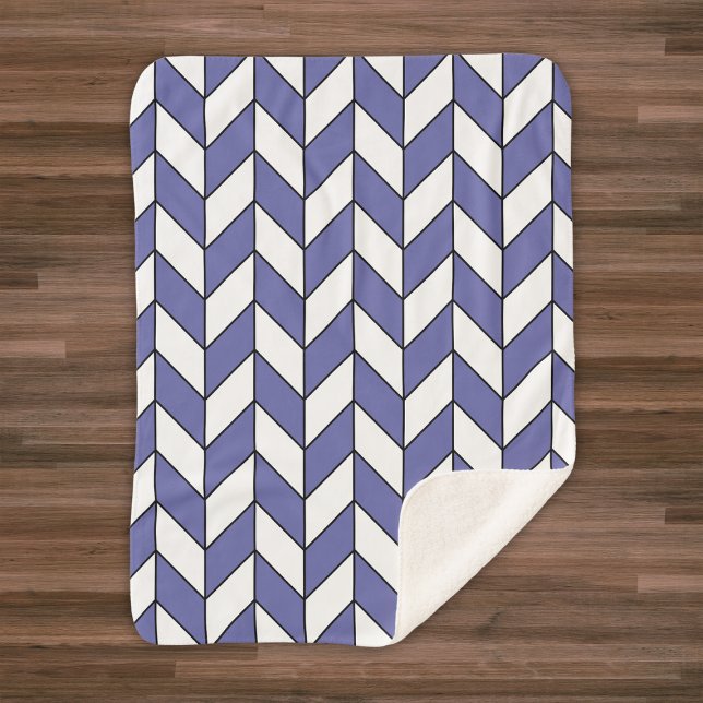 Trendy Herringbone Chevron Pattern Sherpa Blanket (Creator Uploaded)