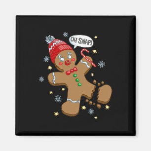 Trendy Holiday Apparel Gingerbread Man Oh Snap Chr Magnet