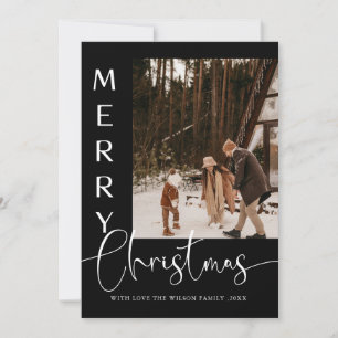 Trendy Holiday Modern Photo Christmas Holiday Card