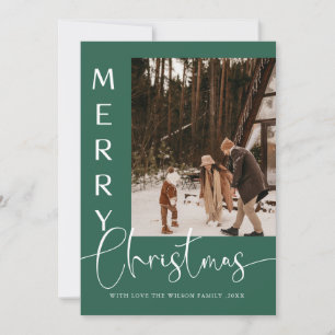 Trendy Holiday Modern Photo Christmas Holiday Card