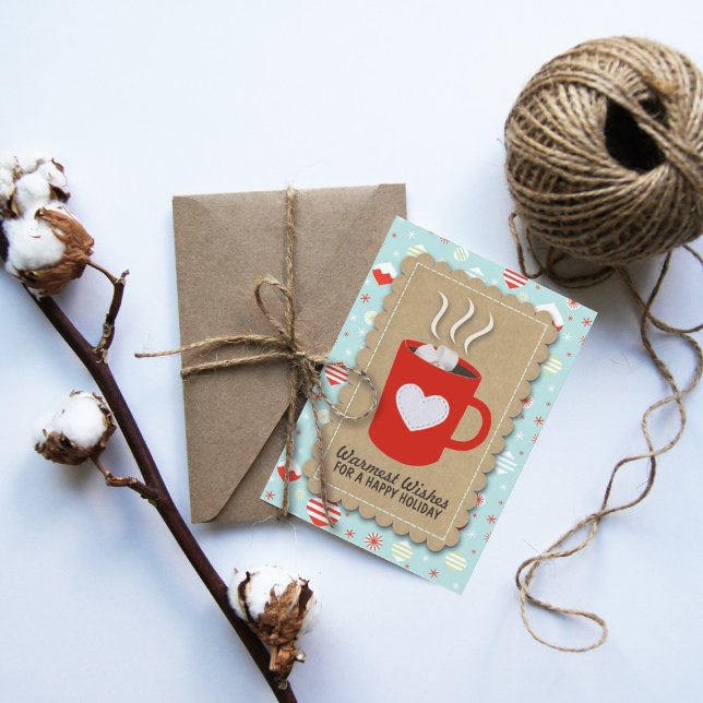 Trendy Holiday "Warmest Wishes" Christmas Card (Creator Uploaded)