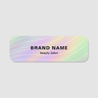 Trendy Hologram Aesthetician Feminine Style Name Tag