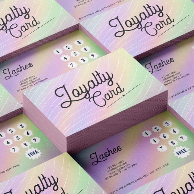 Trendy Hologram Aesthetician Script Font Loyalty Card (Trendy Hologram Esthetician Script Font Loyalty Card)