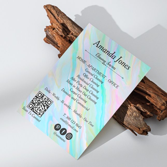 Trendy Hologram Cleaning List Of Services Flyer (Trendy Hologram Cleaning List Of Services Flyer)