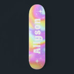 Trendy Holographic Holograph Sparkle Girls Name    Skateboard<br><div class="desc">This fun skateboard featuring holographic background & custom name would make a wonderful gift for someone,  who's into skateboarding! Easily add the desired name by clicking on the "personalise this template" option.</div>