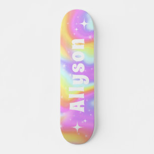 Trendy Holographic Holograph Sparkle Girls Name Skateboard