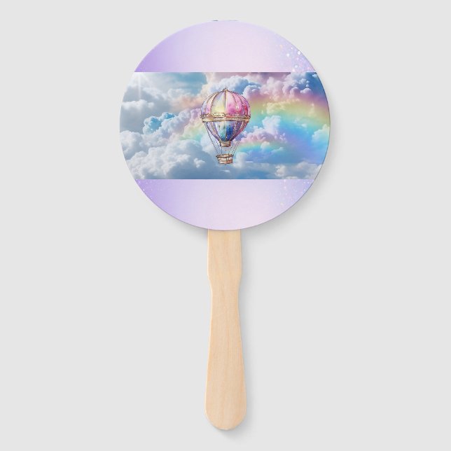 Trendy Holographic Hot Air Balloon Set of Fans (Front)